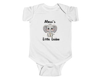 Elephant Graphic Bodysuit | 'Massi's Little Laddo' baby onesie