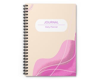 Pink Abstract Wave Journal Spiral Notebook | Ruled Lined Daily Planner