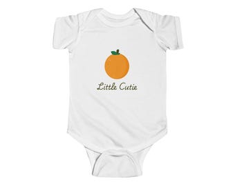 Orange Fruit Illustration Little Cutie onesie | Bodysuit