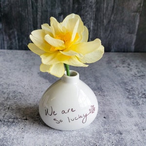 Bud Vase with Handwriting