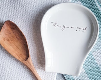 Spoon Rest with Handwriting or Drawing Custom Spoon Rest