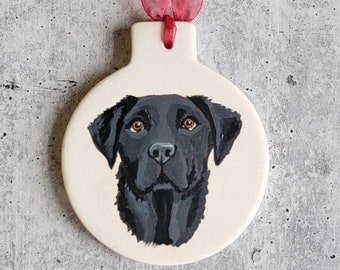 Pet Portrait Ornament Custom Hand Painted Ceramic Ornament