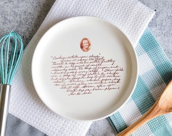 Recipe Plate Custom Ceramic Pottery with Handwritten Recipe and Photo