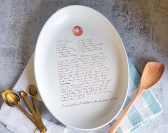 Recipe Platter Large Oval Custom Pottery