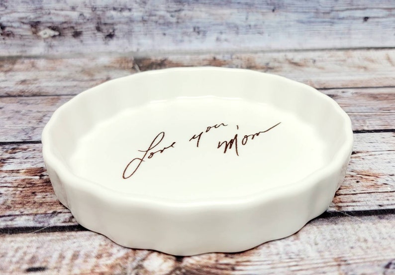 Handwriting Dish Custom Pottery with Signature or Short Note image 2