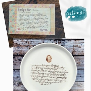 Ceramic Recipe Plate with Your Handwritten Family Recipe and Photo image 4