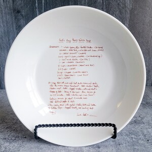 Ceramic Recipe Bowl Custom Pottery with Handwritten Recipe image 4