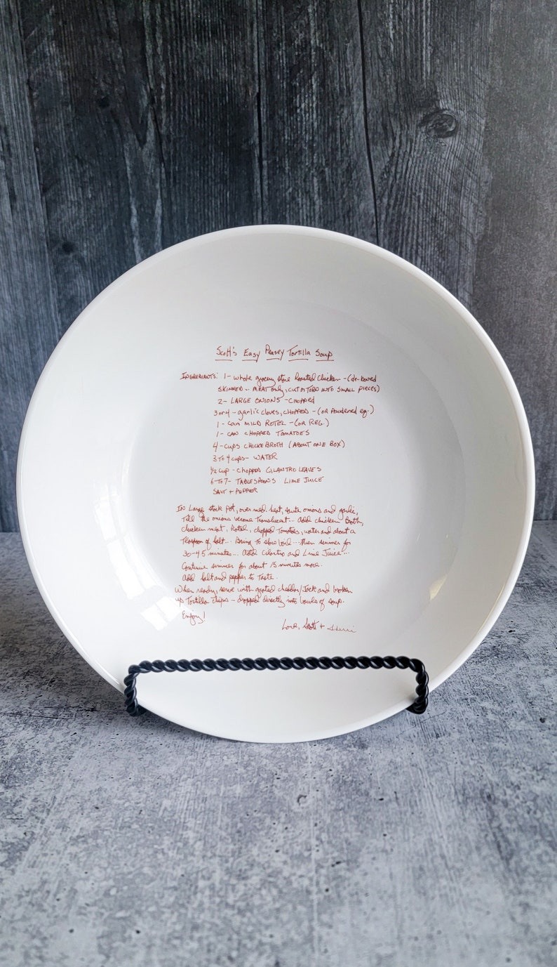 Ceramic Recipe Bowl Custom Pottery with Handwritten Recipe image 4