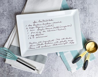 Ceramic Recipe Platter with Your Handwritten Recipe and Photo