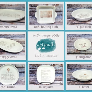 Ceramic Recipe Plate with Your Handwritten Family Recipe and Photo image 9