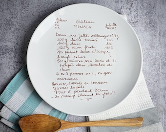Recipe Plate: Custom Ceramic Pottery With Your Handwriting and Photos