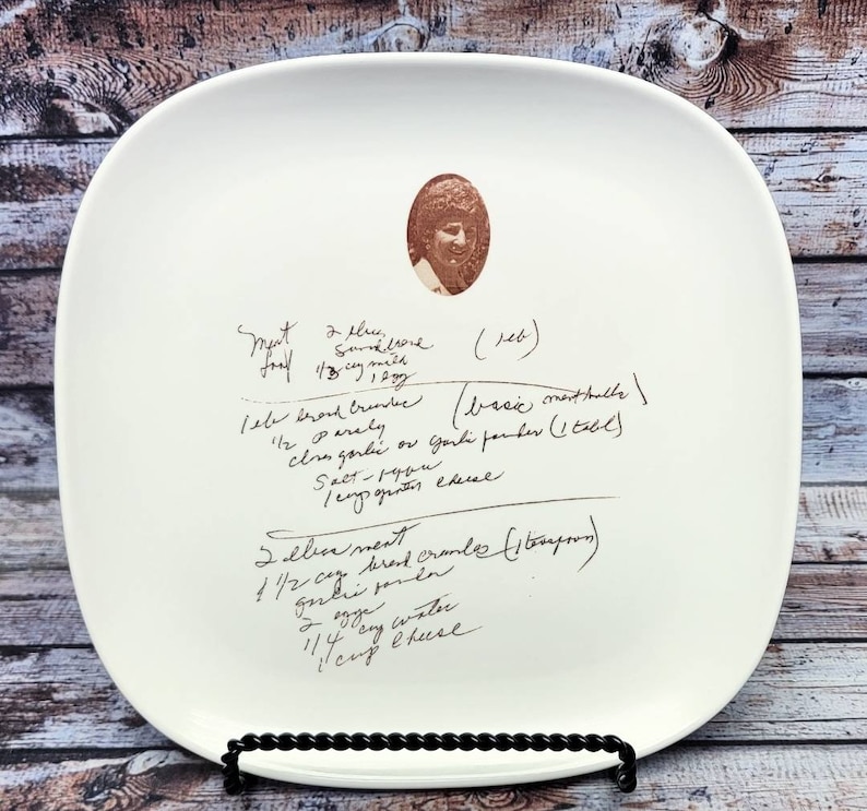 Ceramic Recipe Plate with Your Handwritten Family Recipe and Photo image 5