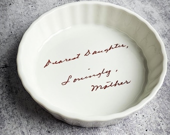 Jewelery Dish with Handwritten Note or Drawing Ceramic Pottery