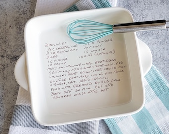 Recipe Baking Dish 8x8&quot; Custom Ceramic Casserole Pan OVEN SAFE