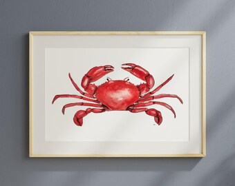 Crab Watercolor Painting Original Art Fine Art Giclée Print