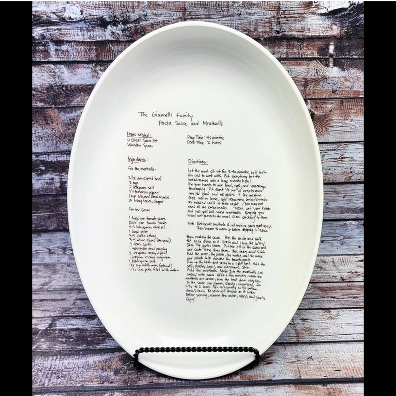 Recipe Platter Large Oval Custom Pottery image 3