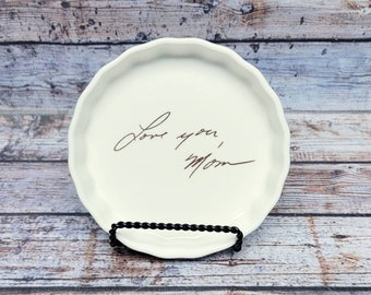 Handwriting Dish Custom Pottery with Signature or Short Note