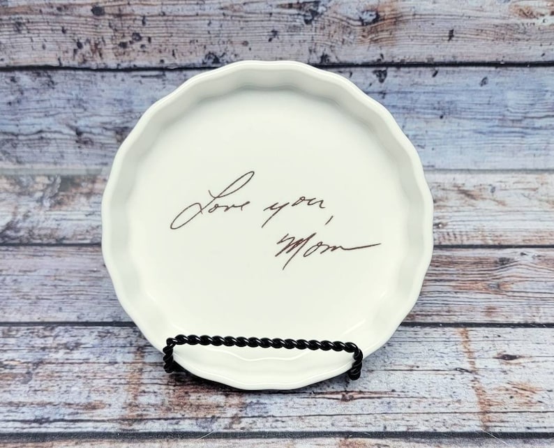 Handwriting Dish Custom Pottery with Signature or Short Note image 1