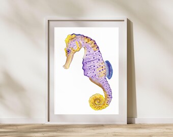 Seahorse Watercolor Painting Original Art Fine Art Giclée Print