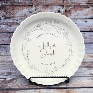 Ceramic Custom Wedding Pottery, Pie Tart Quiche Dish