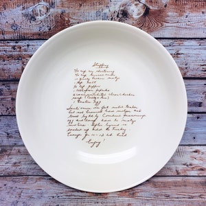 Ceramic Recipe Bowl Custom Pottery with Handwritten Recipe image 6