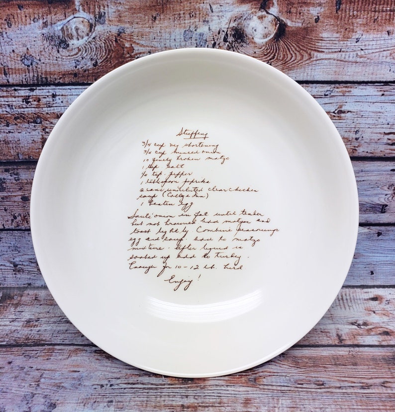 Ceramic Recipe Bowl Custom Pottery with Handwritten Recipe image 6
