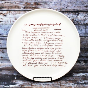Recipe Plate with Your Handwritten Family Recipe and Photo