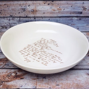 Recipe Bowl Custom Pottery
