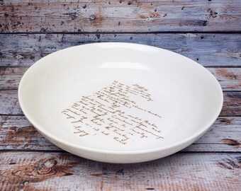 Ceramic Recipe Bowl Custom Pottery