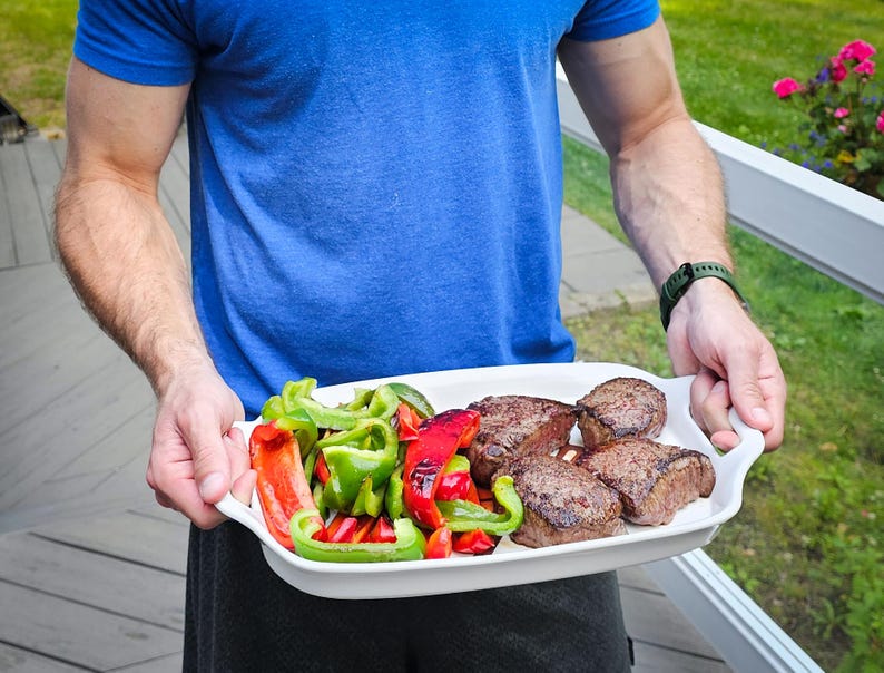 Grill Platter: Personalized Ceramic Platter or Tray, Father's Day Gift image 5