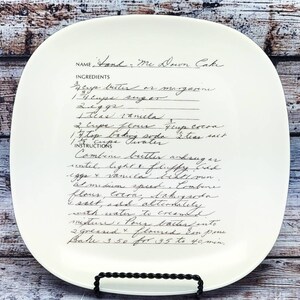 Ceramic Recipe Plate with Your Handwritten Family Recipe and Photo image 7