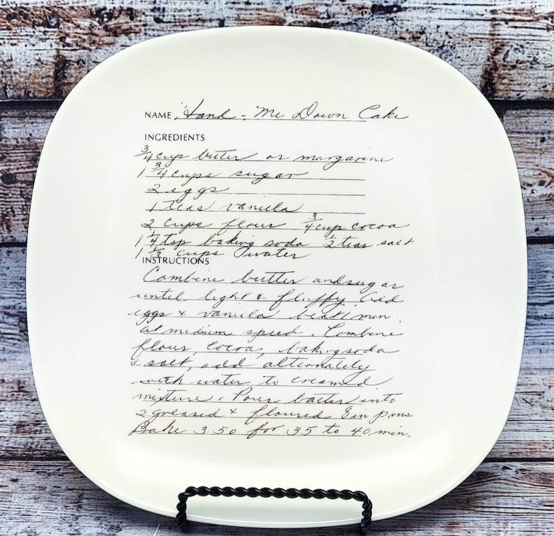 Ceramic Recipe Plate with Your Handwritten Family Recipe and Photo image 7