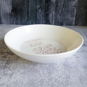 Ceramic Recipe Bowl Custom Pottery with Handwritten Recipe image 2