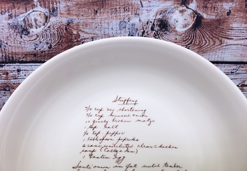 Ceramic Recipe Bowl Custom Pottery with Handwritten Recipe image 7