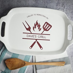 Grill Platter: Personalized Ceramic Platter or Tray, Father's Day Gift image 8