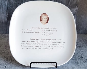 Ceramic Recipe Plate Custom Pottery with Handwriting and Photo