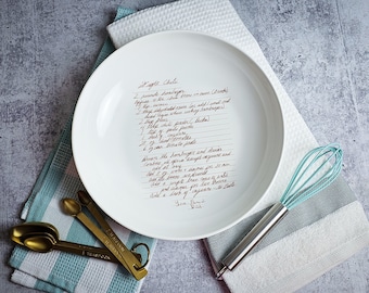 Ceramic Recipe Bowl Custom Pottery with Handwritten Recipe