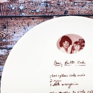 Ceramic Recipe Plate with Your Handwritten Family Recipe and Photo image 2