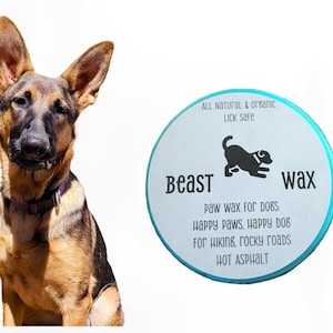 Beast Wax Natural Dog Paw Protection, All Natural balm for hiking, hot asphalt, outdoor activities
