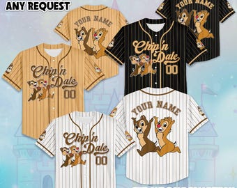 Custom Chip and Dale Baseball Jersey, Personalized Disney Chip and Dale Jersey, Disneyland Baseball Team Outfit, Birthday Gift