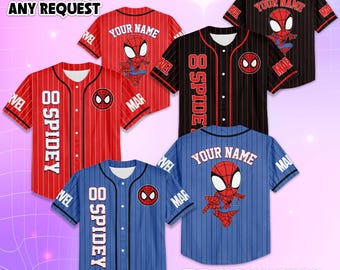 Custom Spidey Baseball Jersey, Disneyland Team Outfit, Birthday Gift