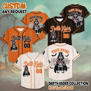 Camiseta de béisbol personalizada de esqueleto de Darth Vader, disfraz de Halloween de Star Wars