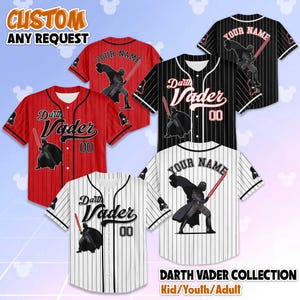 Personalized Darth Vader Baseball Jersey, Custom Star Wars Shirt