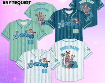 Personalized Zootopia 2 Baseball Jersey, Custom Nick Wilde Judy Hopthday ps Baseball Shirt, Matching Family Jersey, Birthday Gift