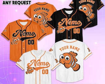 Custom Finding Nemo Baseball Jersey, Personalized Disney Finding Nemo Shirt, Classic Disney Outfit, Gift for Fans