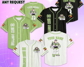 Custom Buzz Lightyear Baseball Jersey, Toy Story Disney Shirt, Buzz Lightyear Disney Jersey Outfit, Matching Disney Vacation Outfit