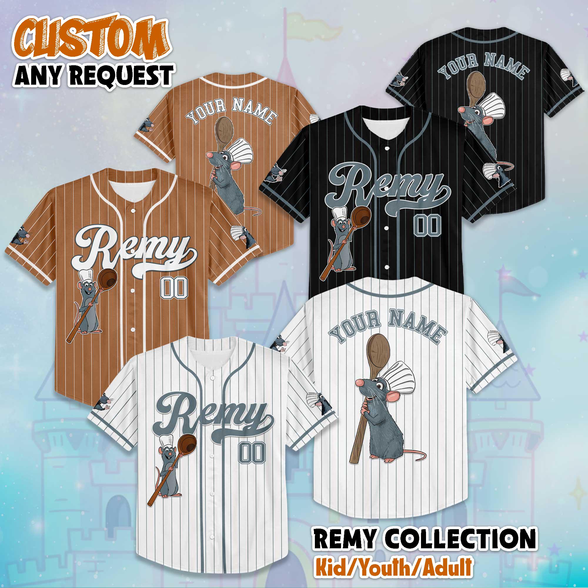 Discover Custom Remy Ratatouille Baseball Jersey, Disney Remy Ratatouille Jersey, Disneyland Baseball Team Outfit, Birthday Gift For Fans