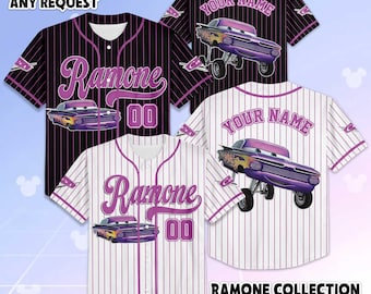 Personalized Ramone Baseball Jersey, Custom Disney Cars Ramone Shirt, Disneyland Jersey Gift for Kids & Disney Fans