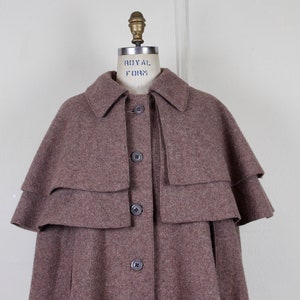 vintage YSL, 1970s Yves Saint Laurent Tawny Brown Wool Cape overcoat, coat, jacket, outerwear osfm, small, medium, large image 1