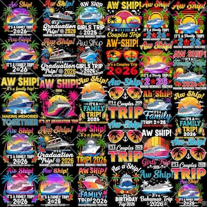 Aw Ship Cruise Trip 2026 PNG Bundle, Family Vacation (Digital Download)